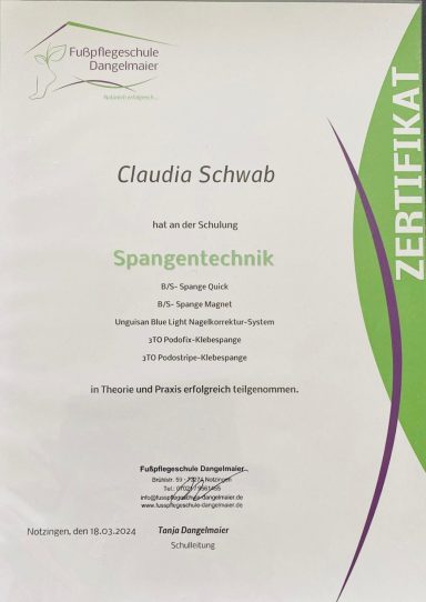 Spangentechnik Zertifikat Spangentechnik